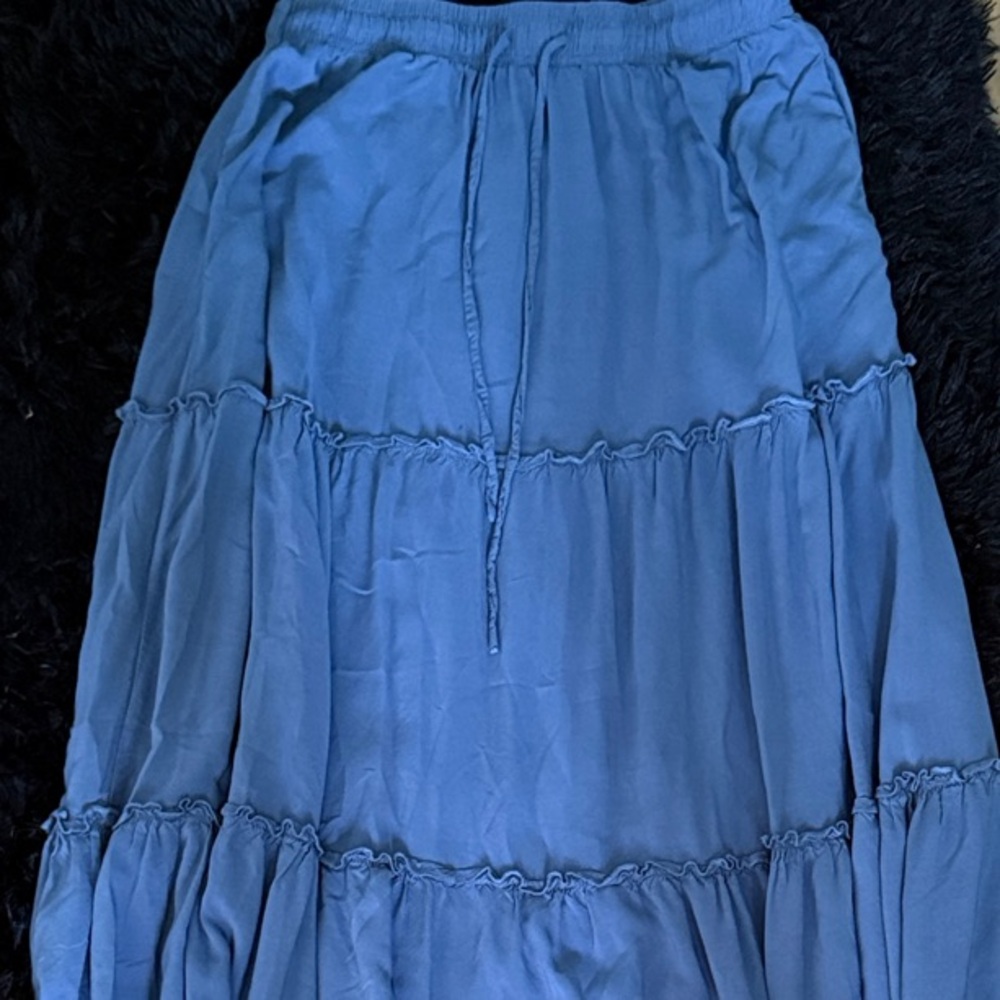 Chic Blue Maxi Skirt